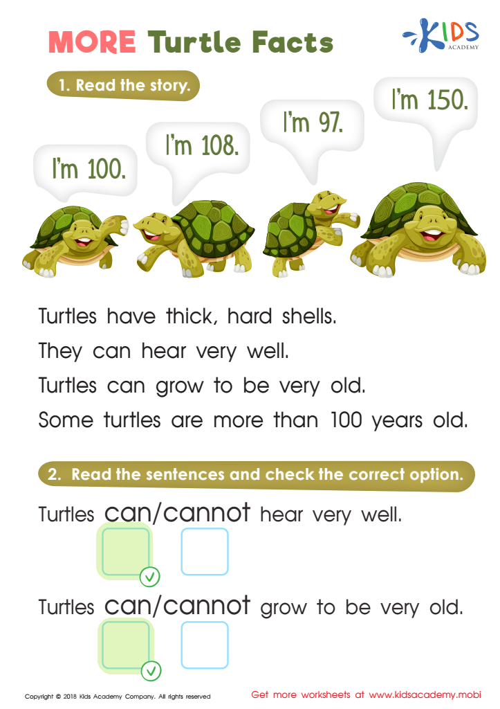 More Turtle Facts Worksheet Answer Key