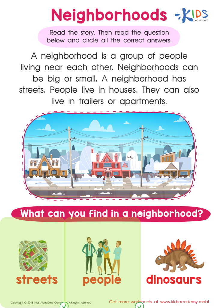 Neighborhoods Worksheet Answer Key