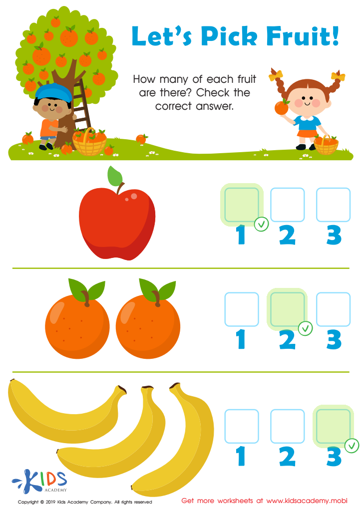 Let's Pick Fruit Worksheet Answer Key