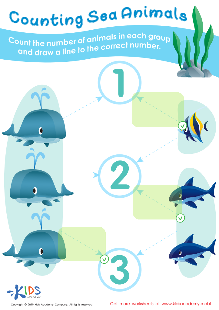 Counting Sea Animals Worksheet Answer Key