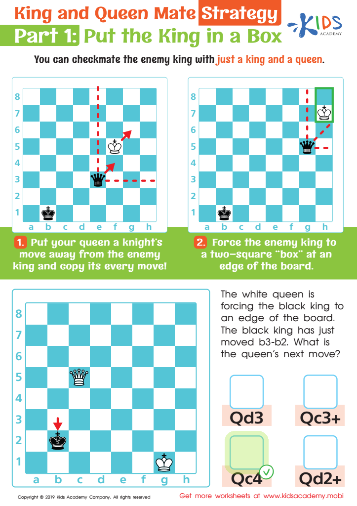 King and Queen Mate Strategy: Part 1 Worksheet Answer Key