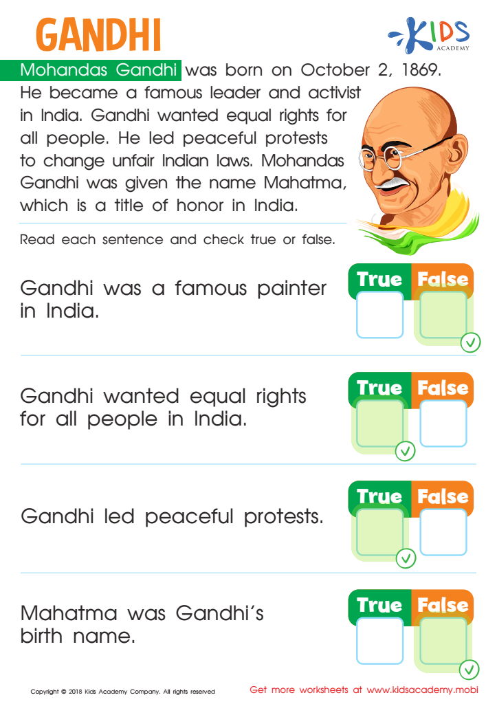 Gandhi Worksheet Answer Key