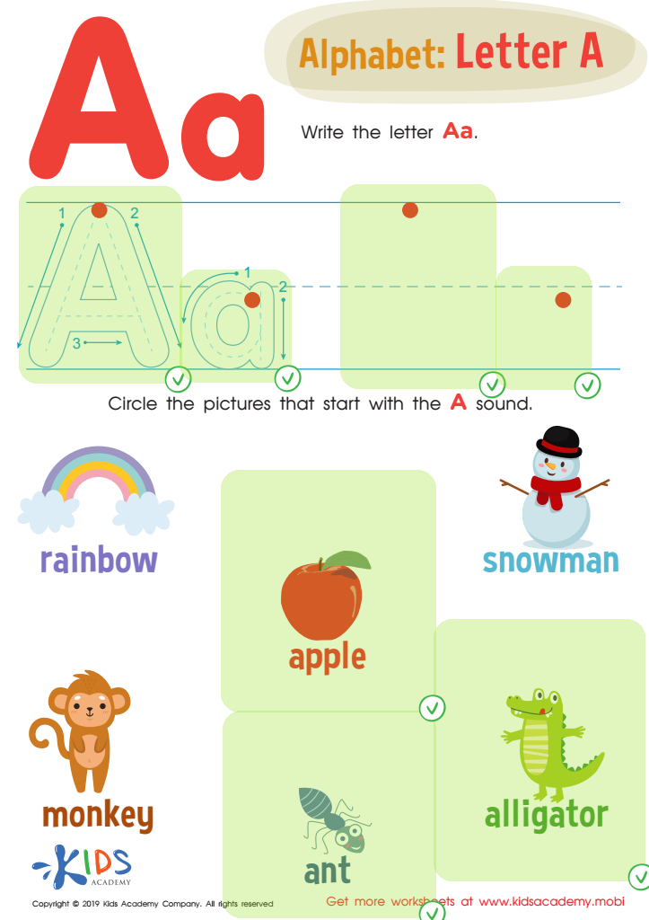 Letter A Tracing Worksheet Answer Key