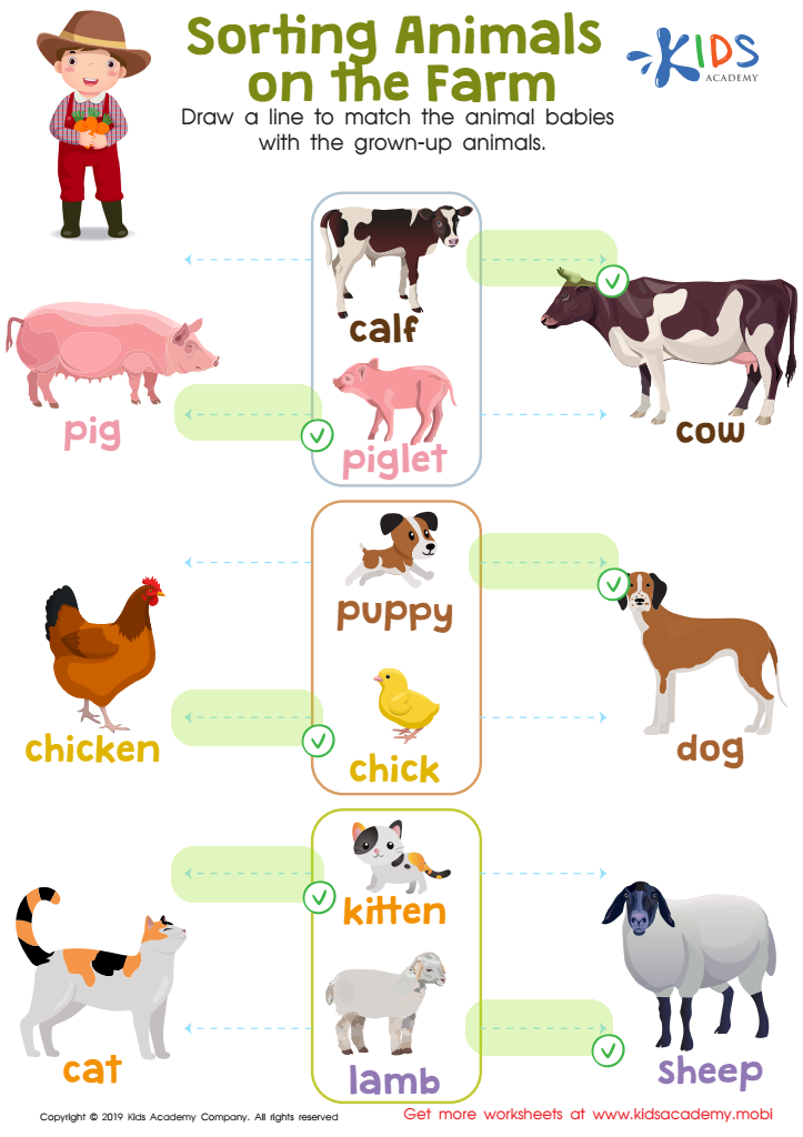 Sorting Animals on the Farm Worksheet Answer Key