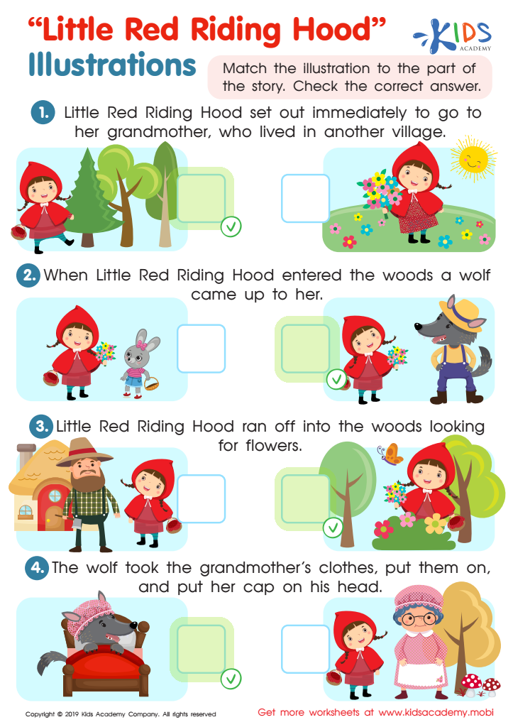 Little Red Riding Hood: Illustrations Practice Worksheet Answer Key