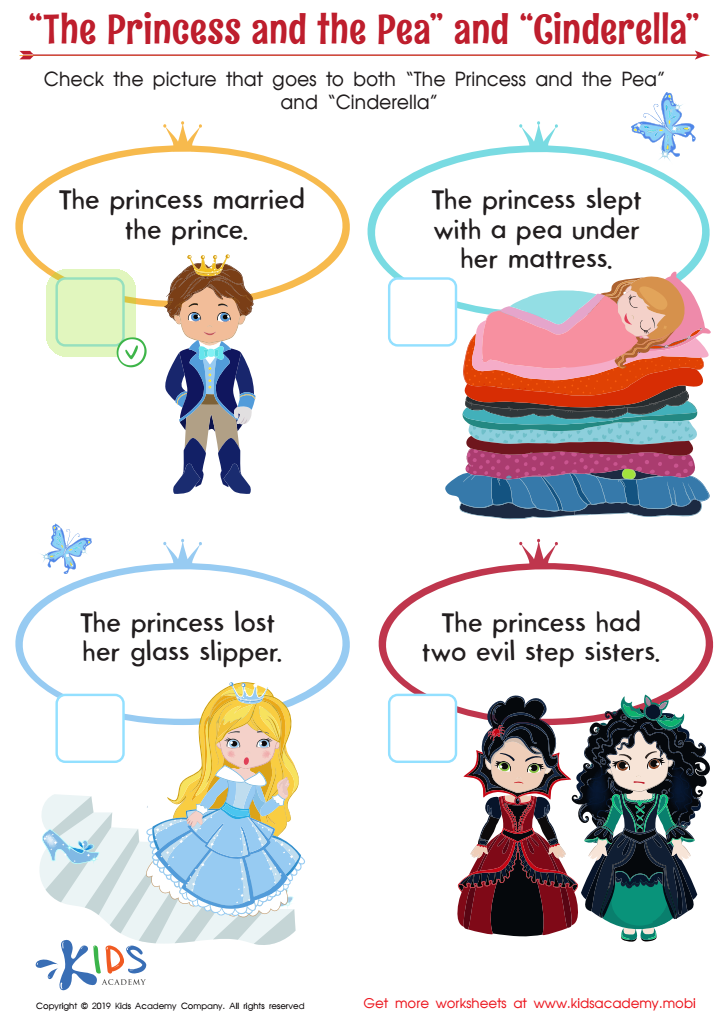 “The Princess and the Pea” and “Cinderella” Worksheet Answer Key