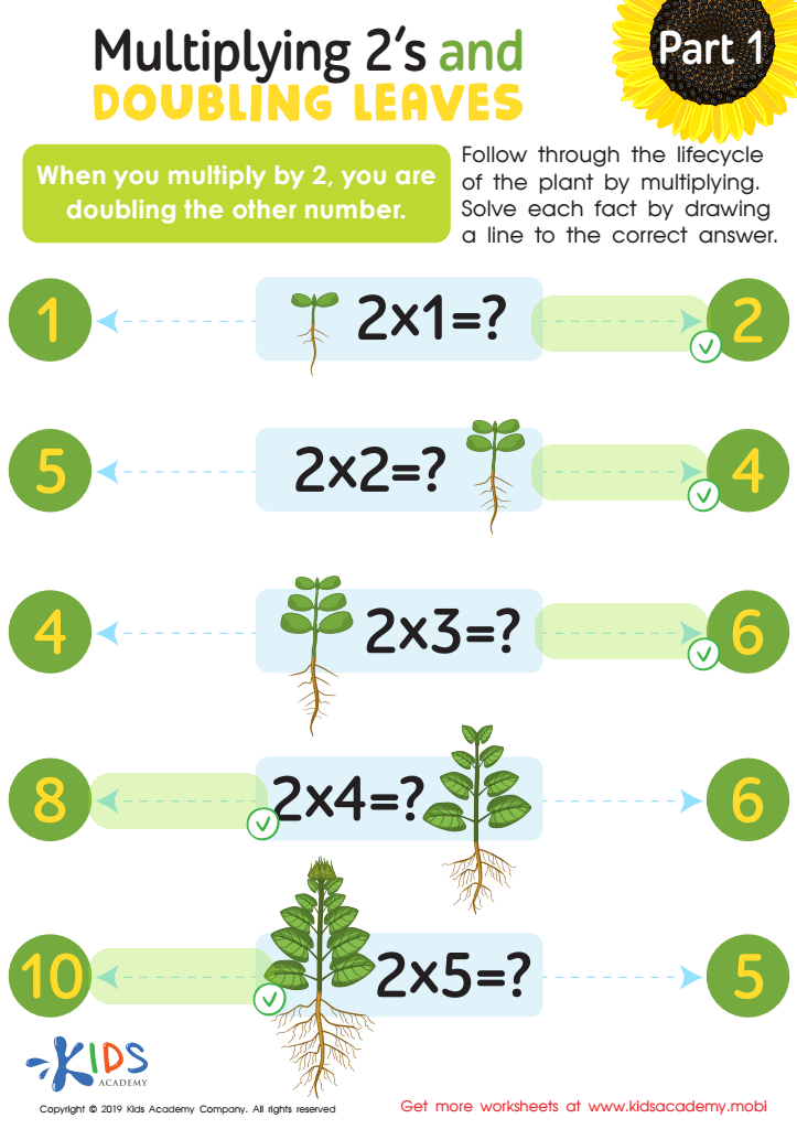 Multiplying 2’s and Doubling Leaves Part 1 Worksheet Answer Key