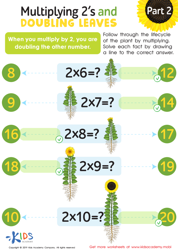 Multiplying 2’s and Doubling Leaves Part 2 Worksheet Answer Key
