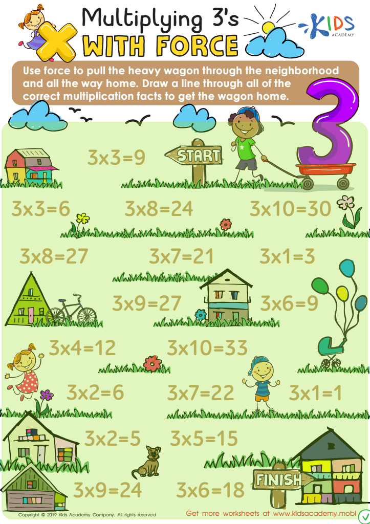 Multiplying 3s with Force Worksheet Answer Key