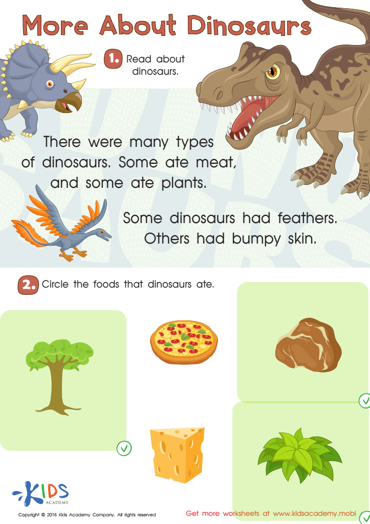 More About Dinosaurs Online Worksheet Answer Key