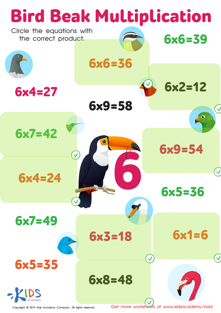 Bird Beak Multiplication Worksheet Answer Key