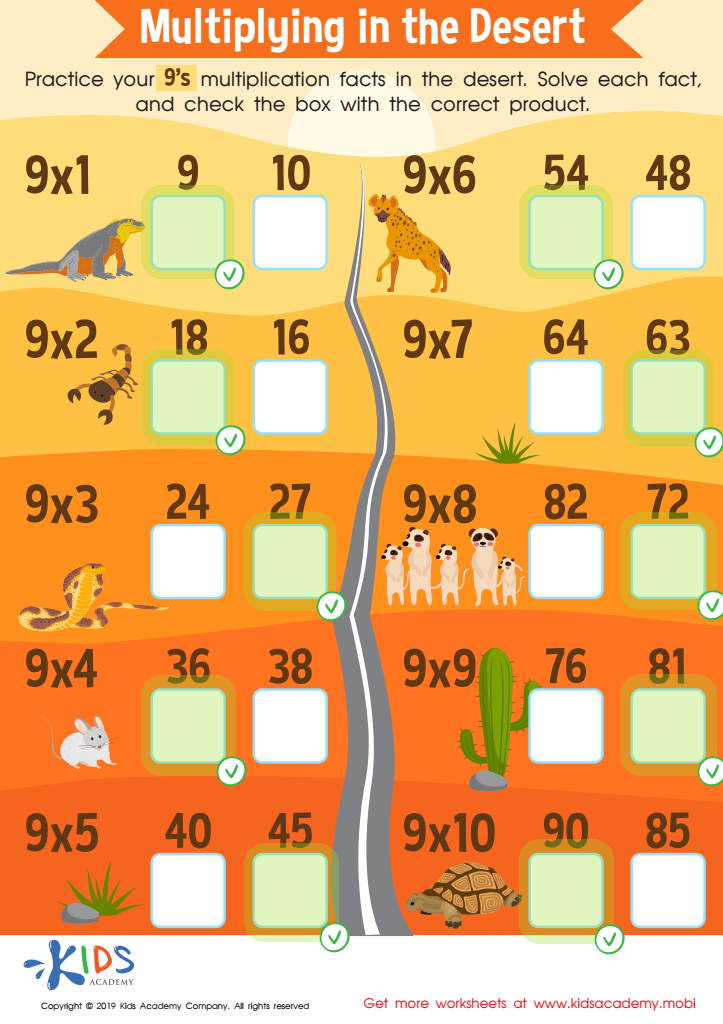 Multiplying In The Desert Worksheet For Kids Answers And Completion Rate