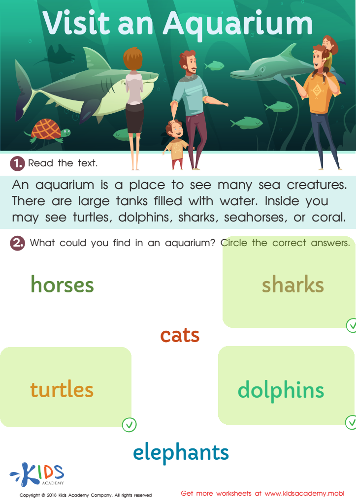 Visit an Aquarium Worksheet Answer Key