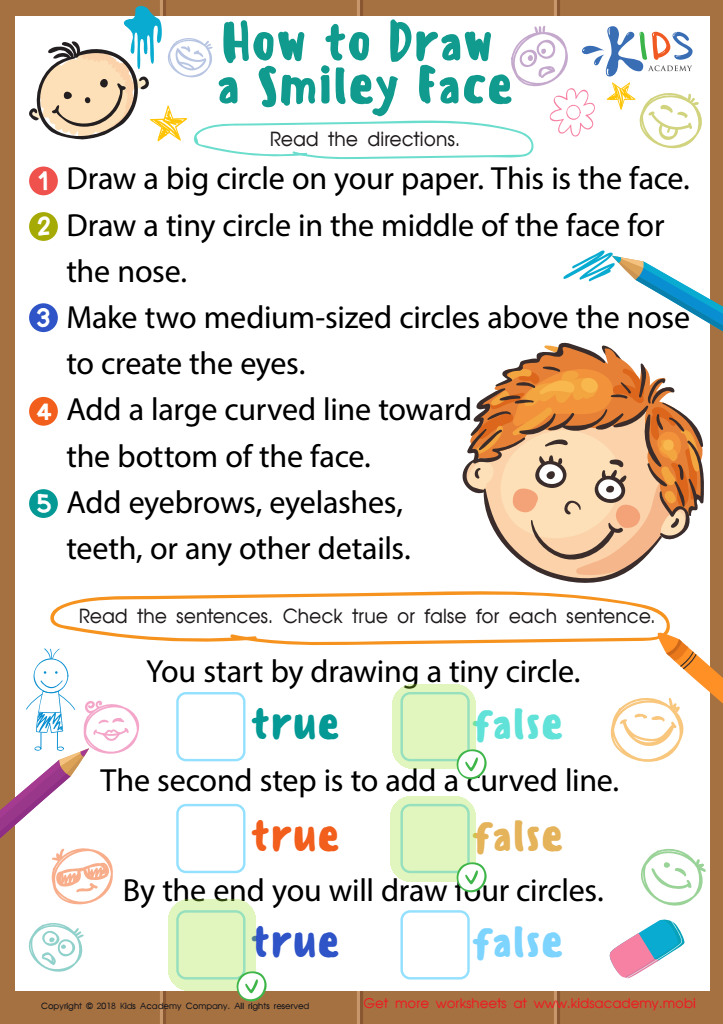 How to Draw a Smiley Face Worksheet Answer Key