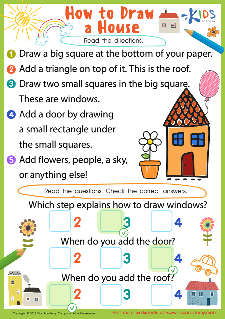 How to Draw House Worksheet Answer Key
