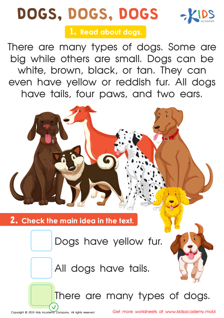 Dogs, Dogs Worksheet Answer Key