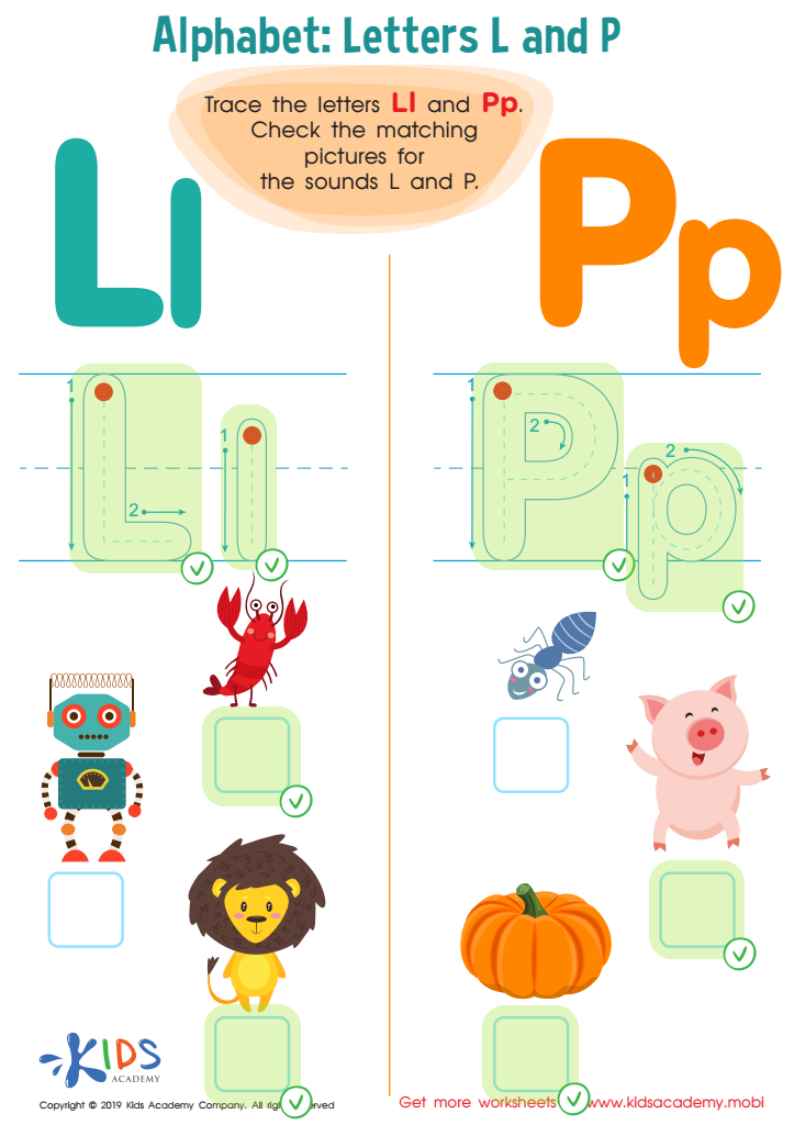 Letter L and P Tracing Worksheet Answer Key