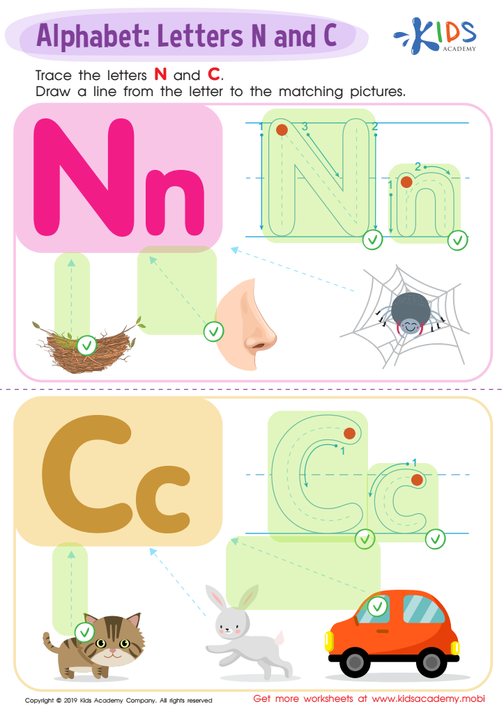 Letter N and C Tracing Worksheet Answer Key