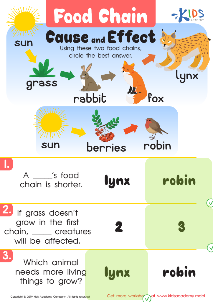 Food Chain Cause Worksheet Answer Key