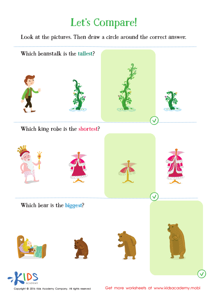 Fairy Tale Worksheet: Let's Compare Answer Key