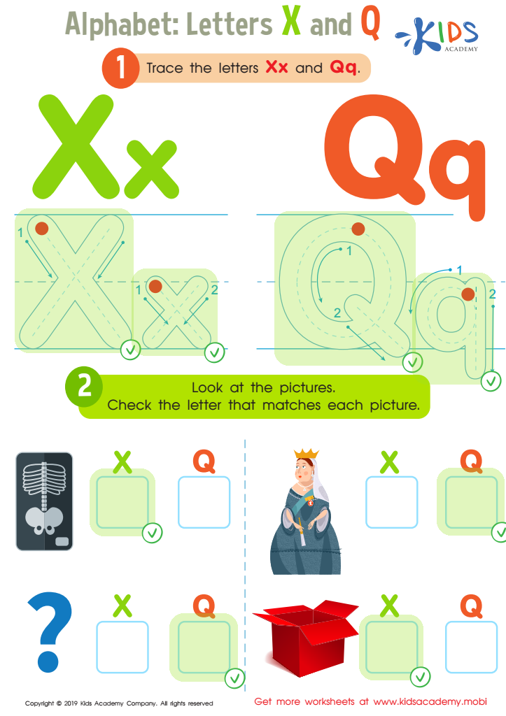 Letters X and Q Tracing Worksheet Answer Key