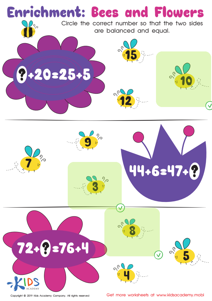 Enrichment: Bees and Flowers Worksheet Answer Key