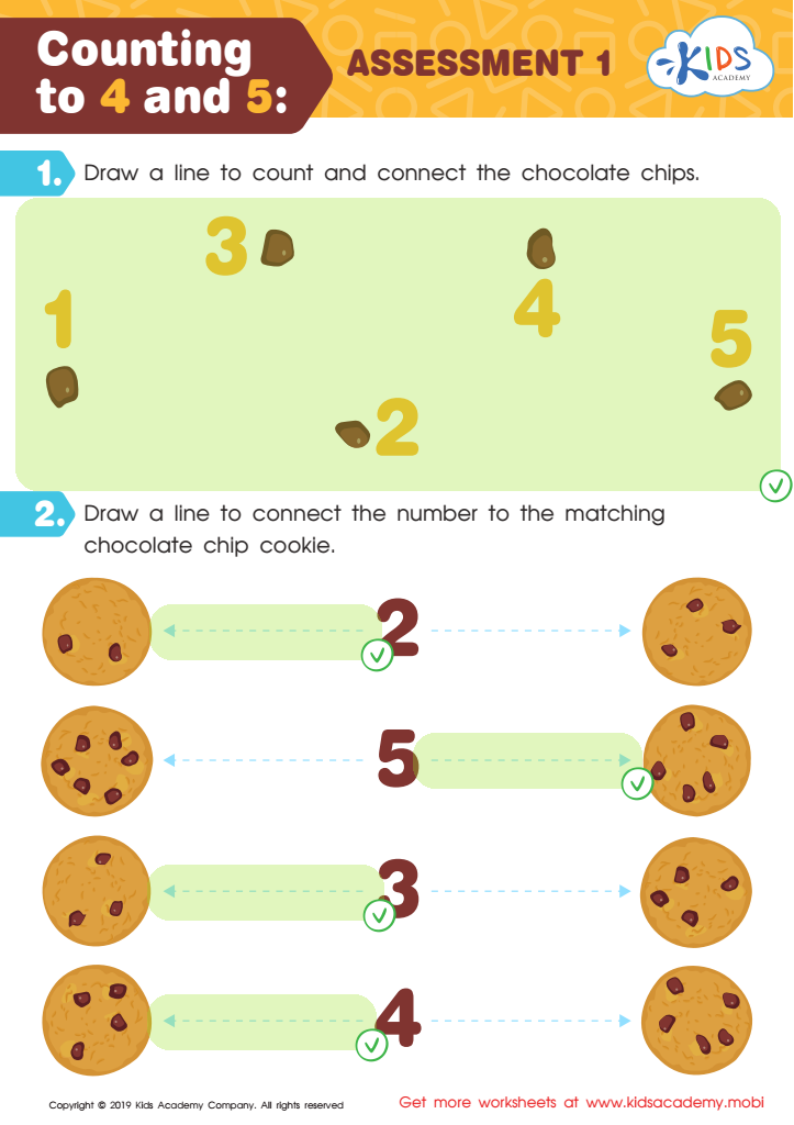 Counting to 4 and 5: Assessment 1 Worksheet Answer Key