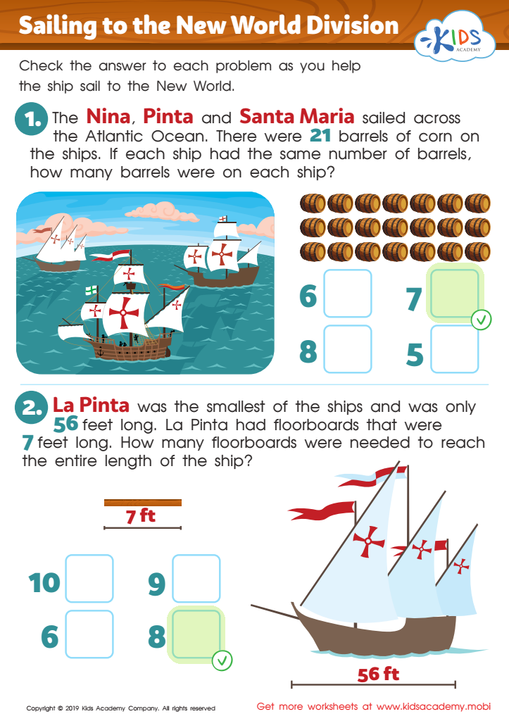 Sailing to the New World Division Worksheet Answer Key