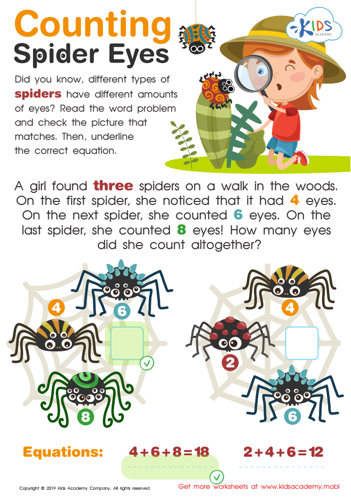 Counting Spider Eyes Worksheet Answer Key