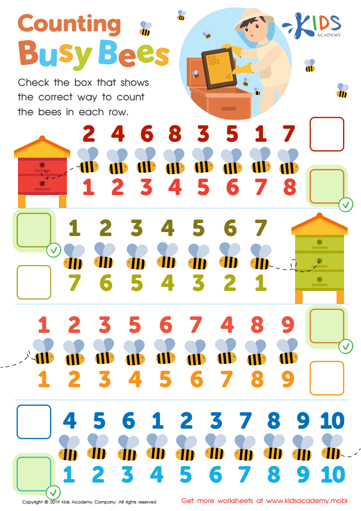 Counting Busy Bees Worksheet Answer Key