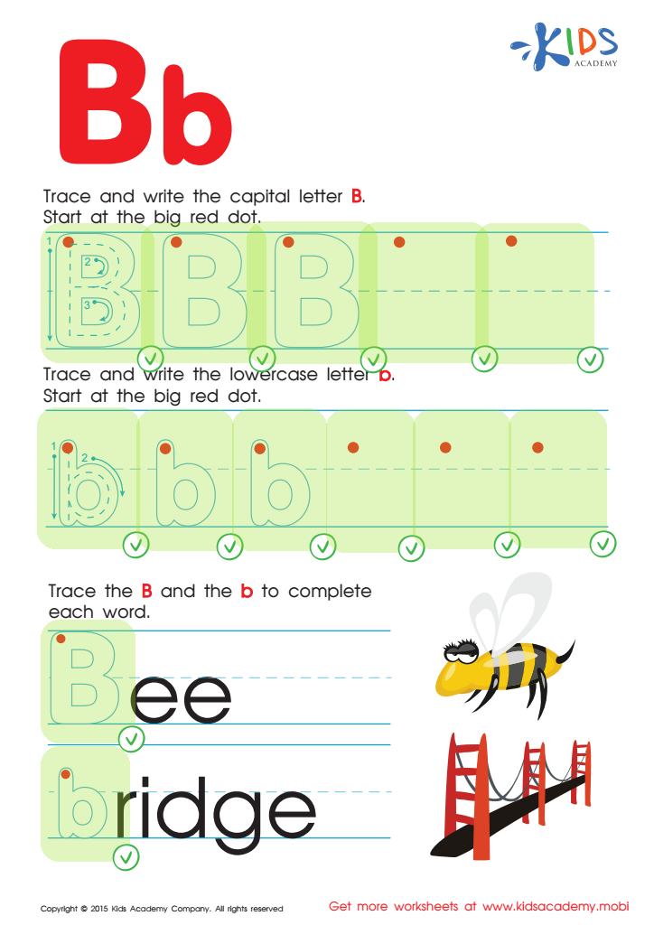 Letter B Tracing Page Answer Key