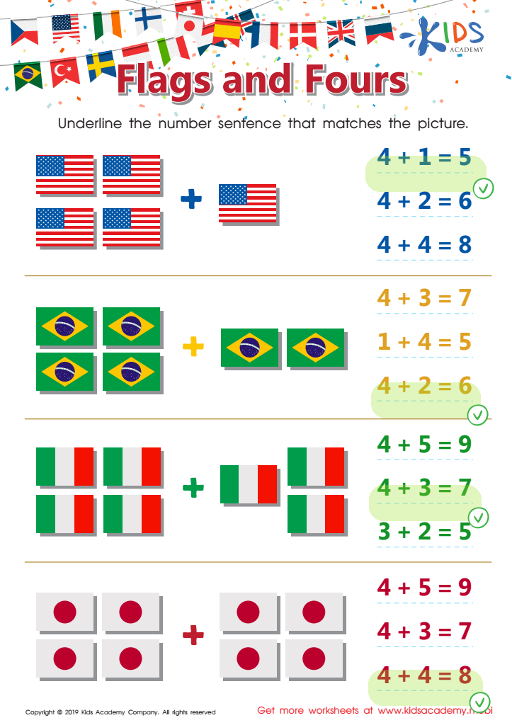 Flags and Fours Worksheet Answer Key