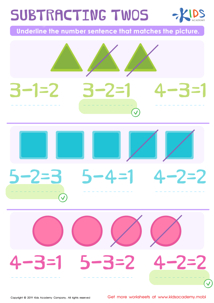 Subtracting Twos Worksheet Answer Key