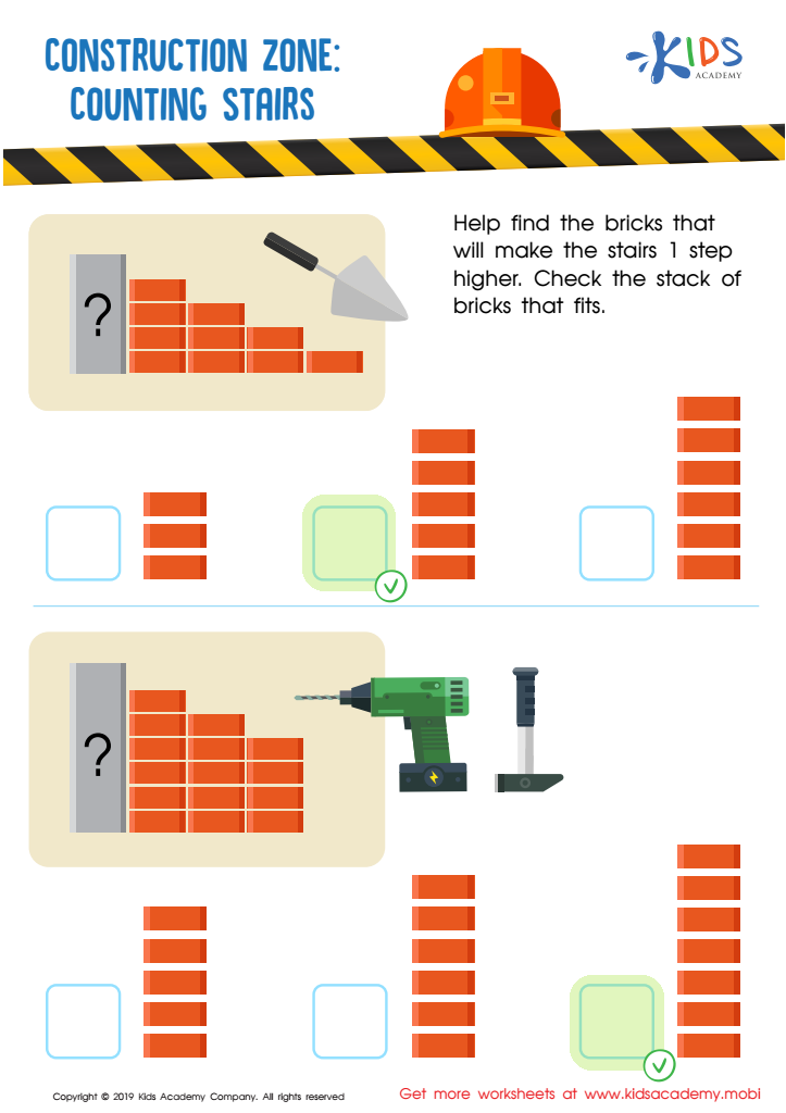 Construction Zone: Counting Stairs Worksheet Answer Key