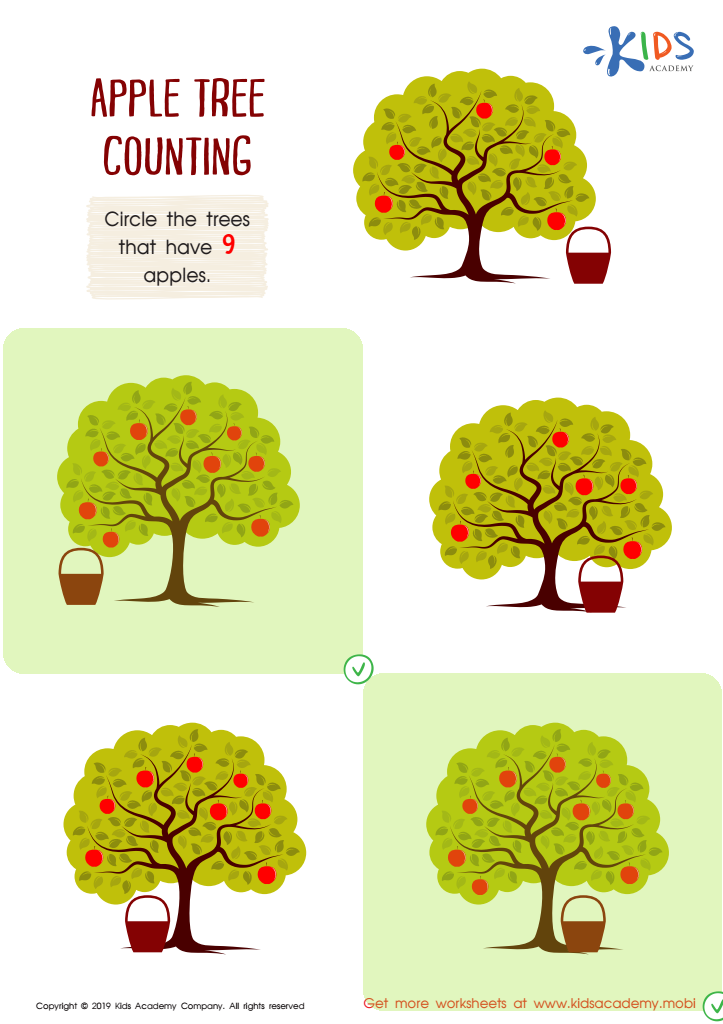 Apple Tree Counting Worksheet Answer Key