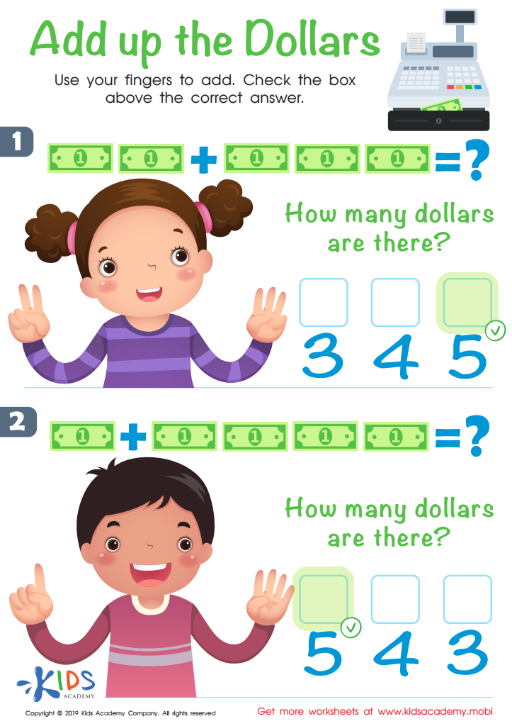 Add up the Dollars Worksheet Answer Key