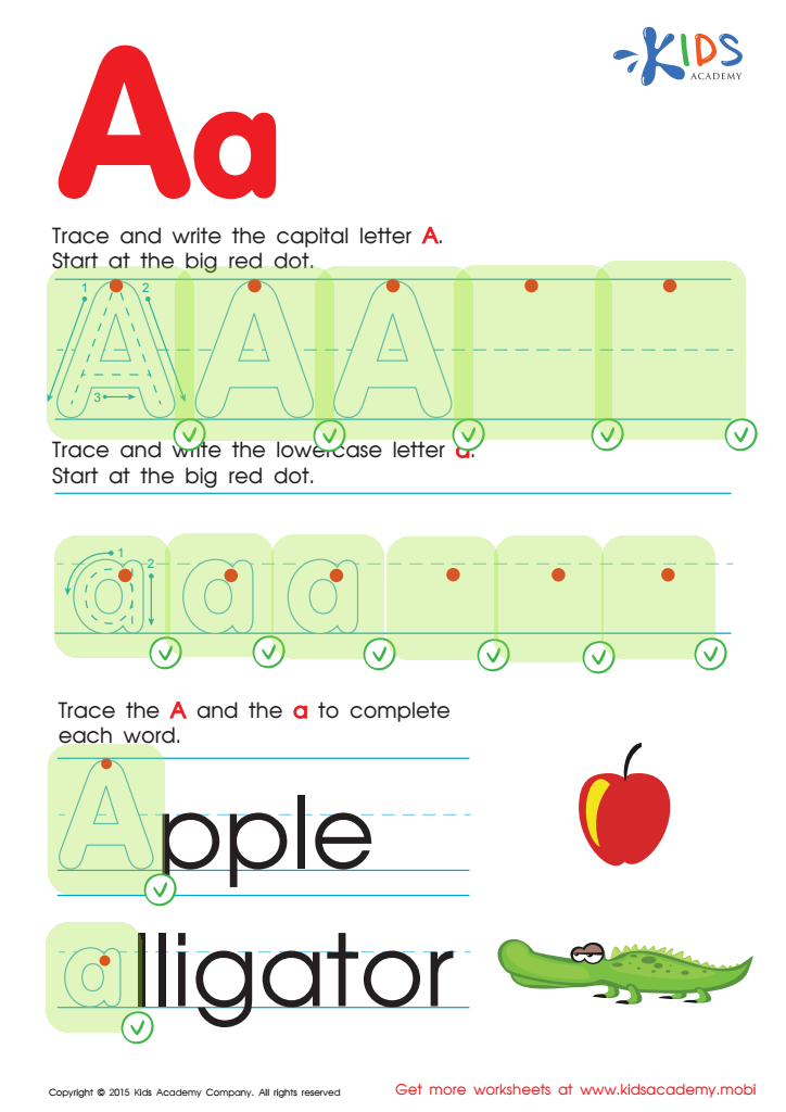 Letter A Tracing Page Answer Key