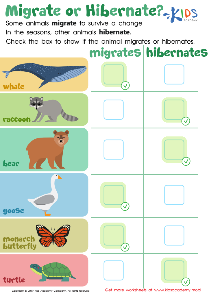 Migrate or Hibernate? Worksheet Answer Key