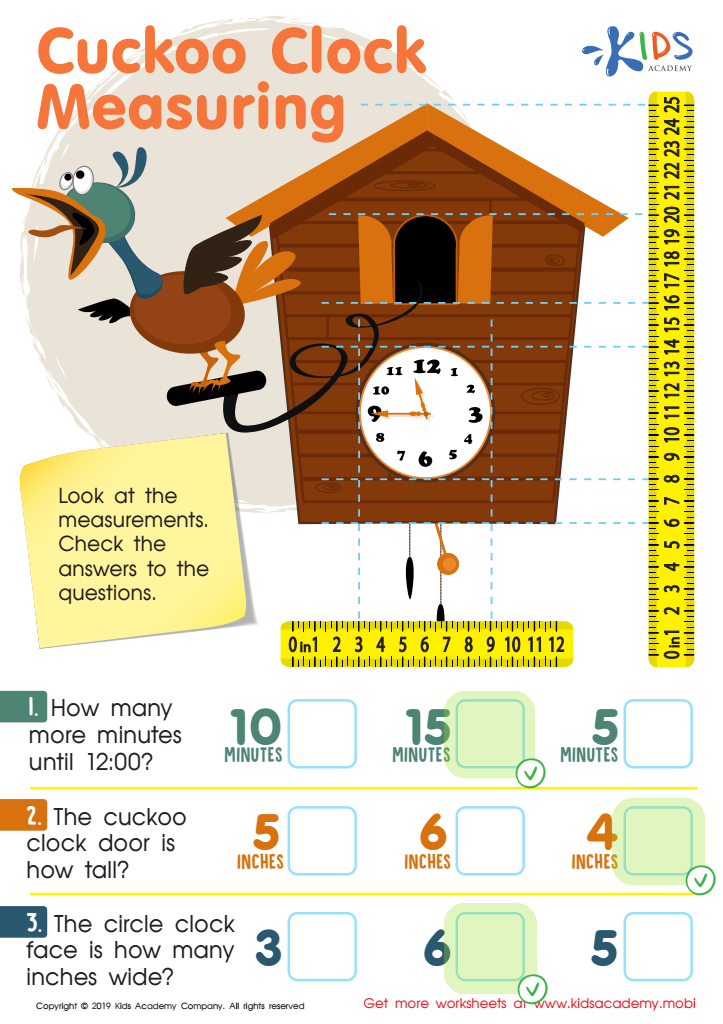 Cuckoo Clock Measuring Worksheet Answer Key