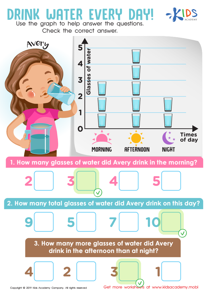 Drink Water Every Day! Worksheet Answer Key