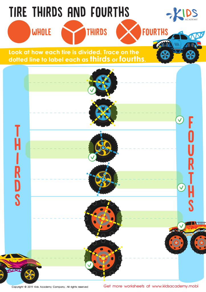 Tire Thirds and Fourths Worksheet Answer Key