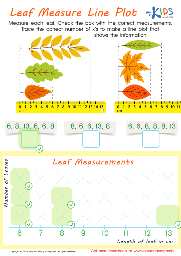 Leaf Measure Line Plot Worksheet Answer Key