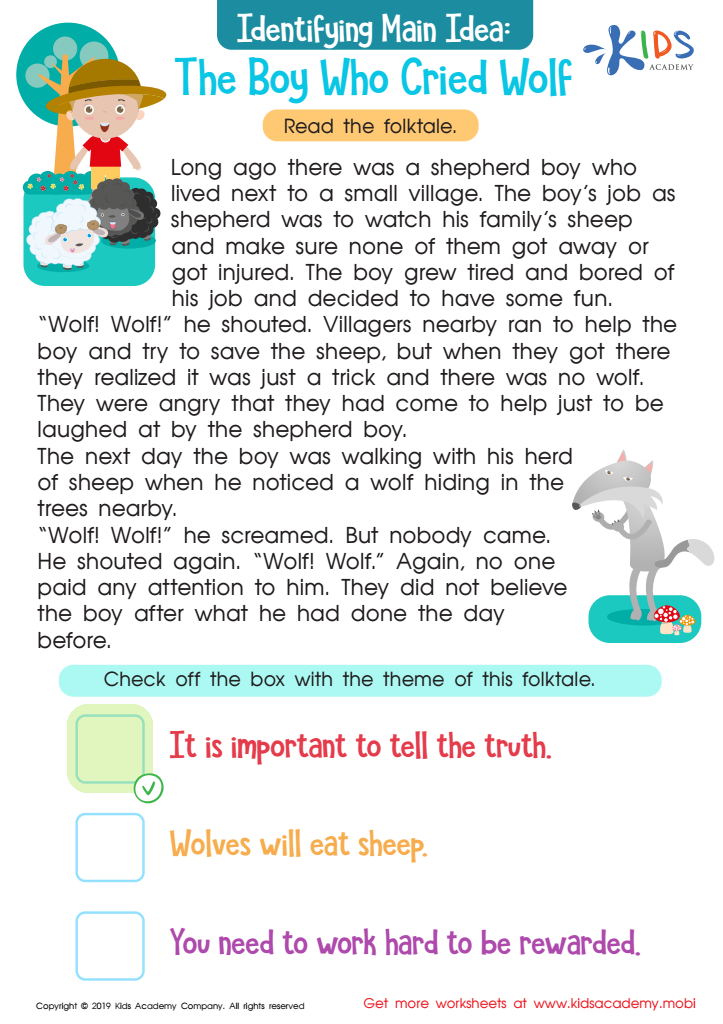 The Boy Who Cried Wolf Part 2 Worksheet Answer Key