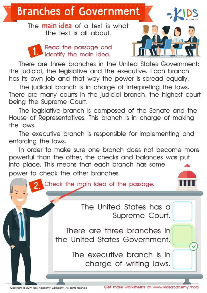 Branches of the Government Worksheet Answer Key