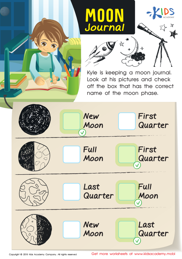 Printable Moon Journal Worksheet worksheet Answer Key