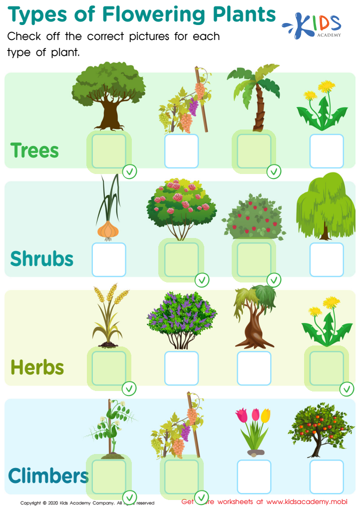 Homeschool Types of Flowering Plants Worksheet worksheet Answer Key