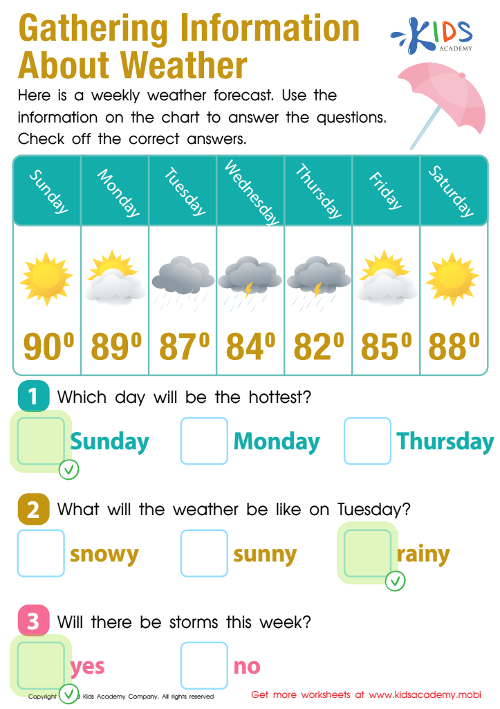 Fun Gathering Information About the Weather Worksheet worksheet Answer Key