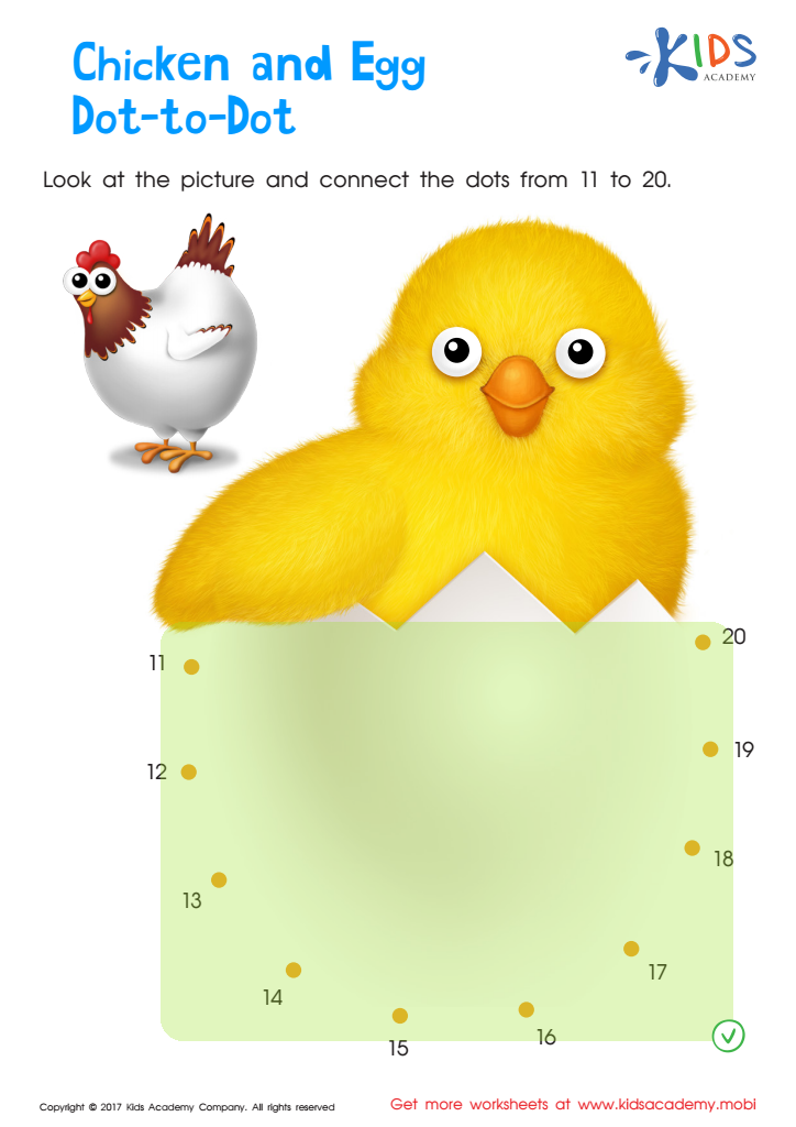 Ordering 11–20: Chicken & Egg Dot–to–dot Worksheet Answer Key