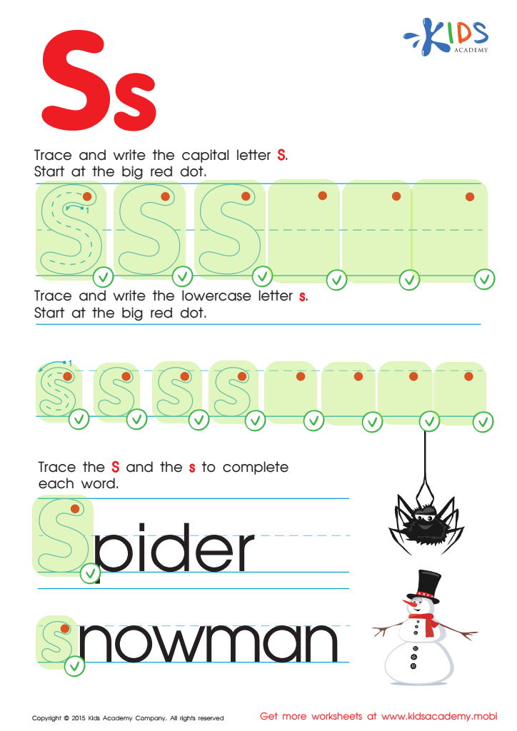 Letter S Tracing Page Answer Key