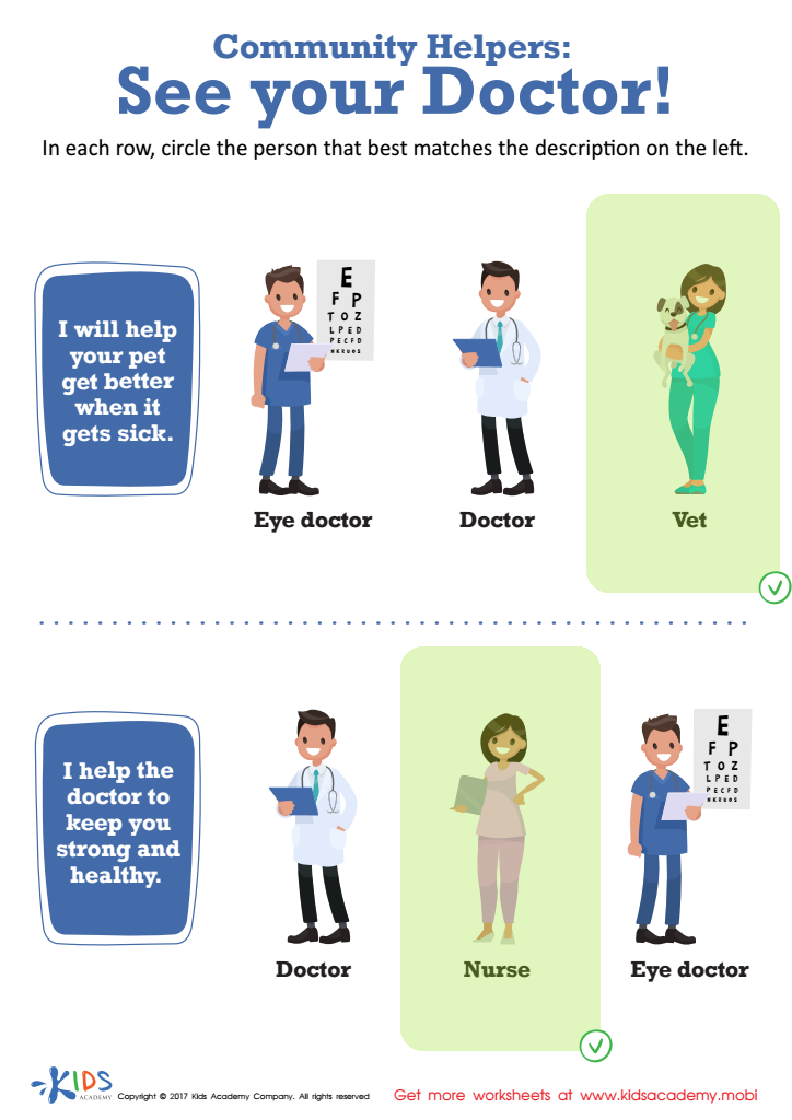 See Your Doctor (Part 2) Printable Answer Key